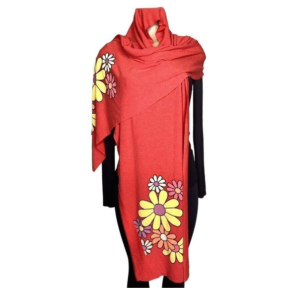 New. Wildfox red daisy scarf.  Retails $98 - Picture 3 of 8